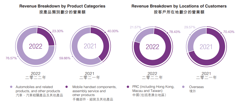 比亚迪2022年报业务分布
