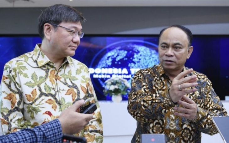 印尼信息与通讯部部长Budi Arie Setiadi接待了新加坡驻印尼大使Kwok Fook Seng