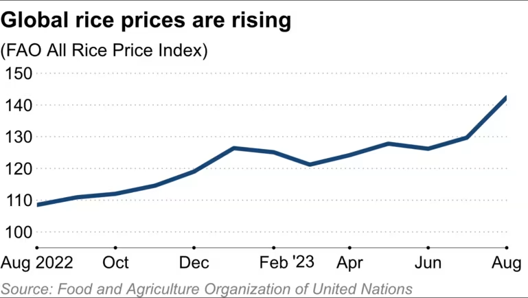 全球大米价格上涨