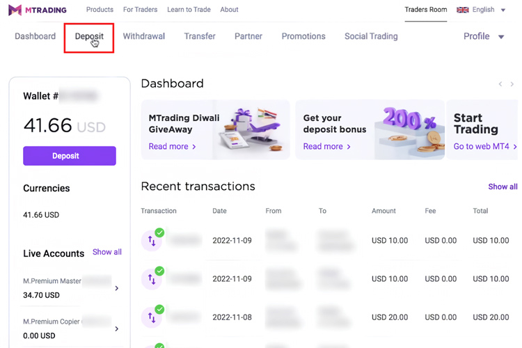 MTrading Deposit 2