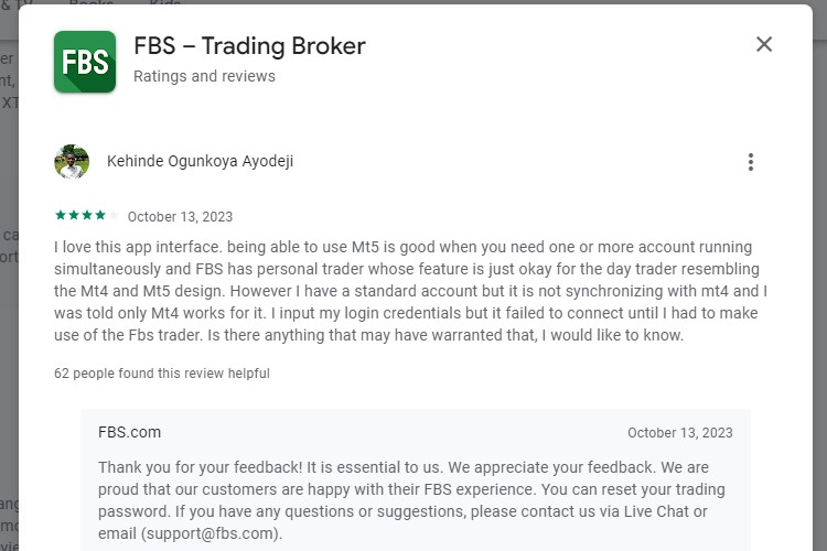 FBS Trading App's Review