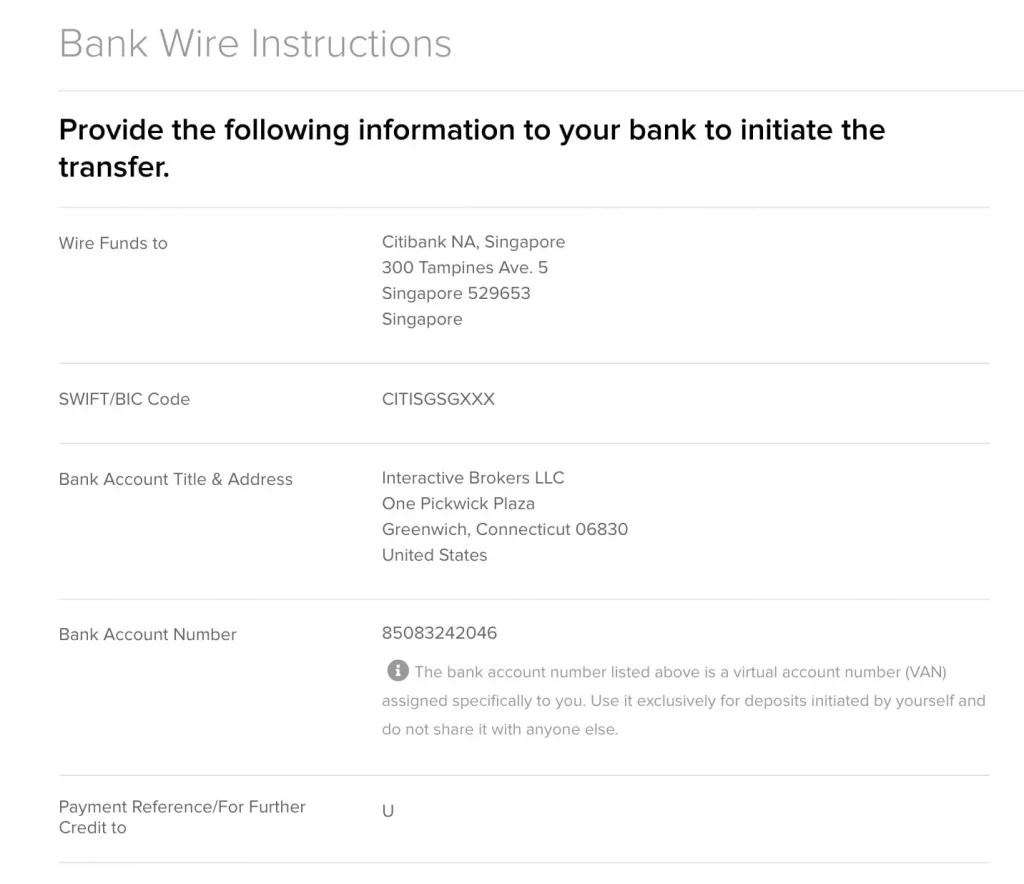 Interactive Brokers新加坡银行入金第二步03_获取Interactive Brokers的收款银行信息