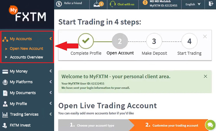 Open Account FXTM 4