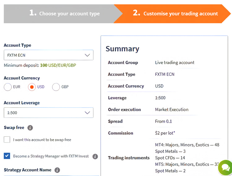 Open Account FXTM 5