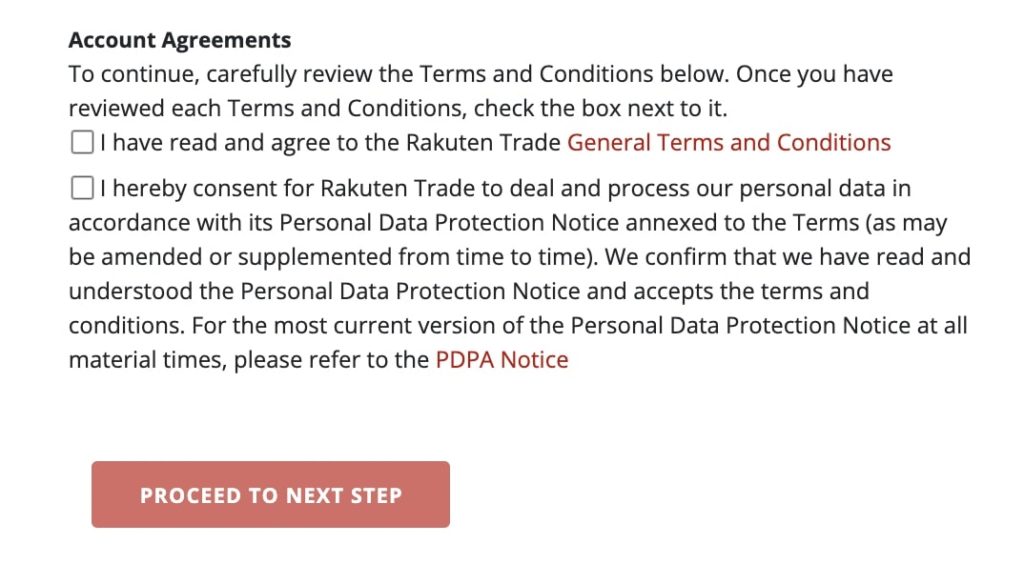 Rakuten Trade填写基本资料6