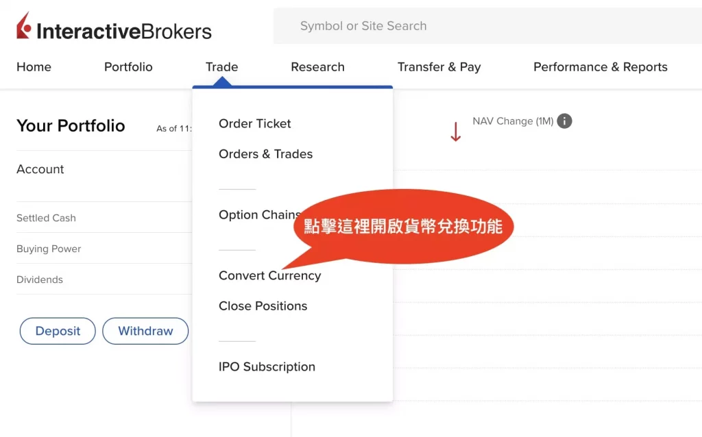 Interactive Brokers兑换不同货币资金03