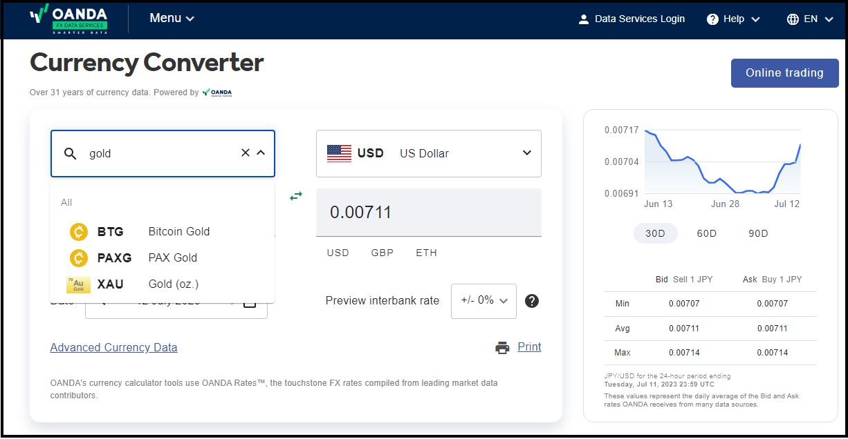 OANDA Currency Converter