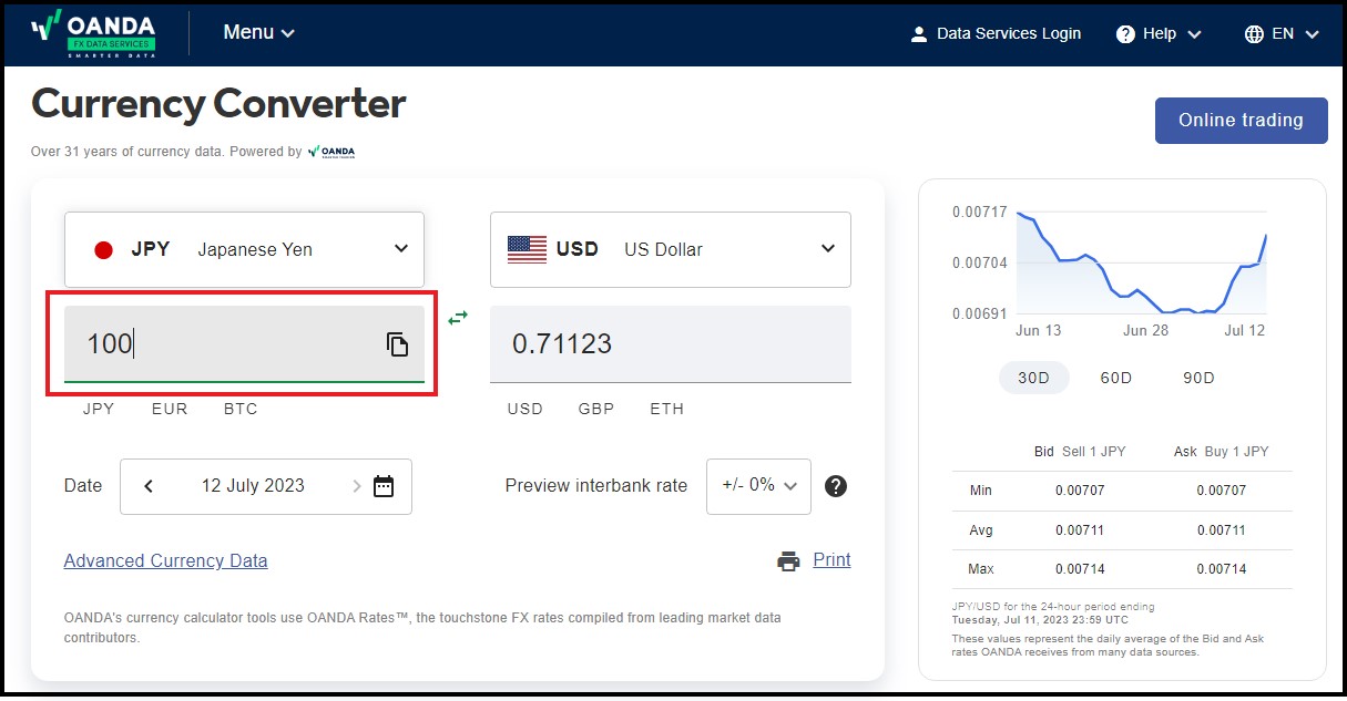 OANDA Currency Converter