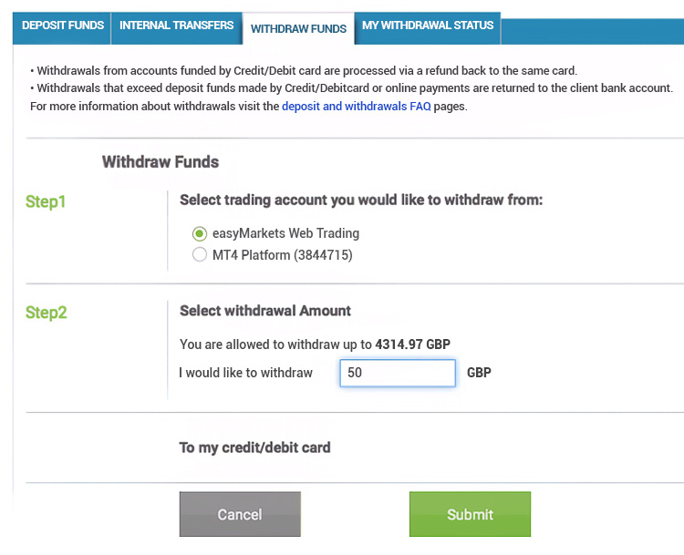 easyMarkets withdrawal 2