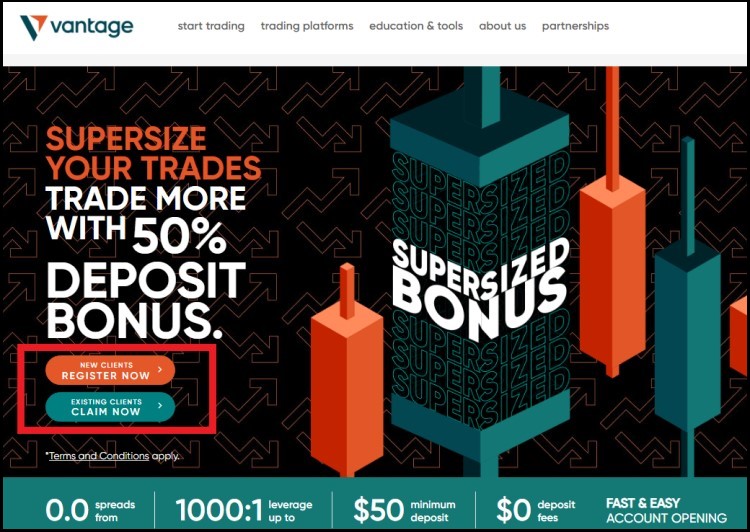 Vantage Deposit Bonus