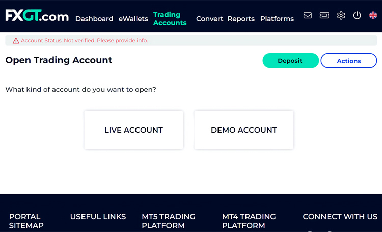 Open Account FXGT 5