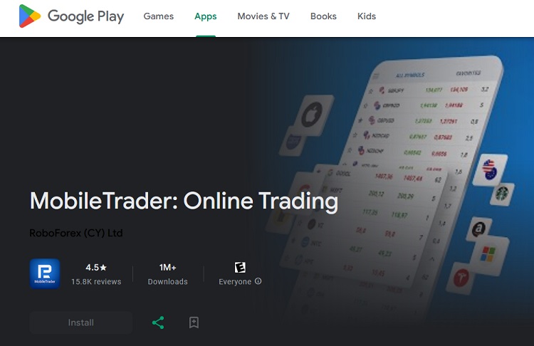 RoboForex Mobile App Google Play Store