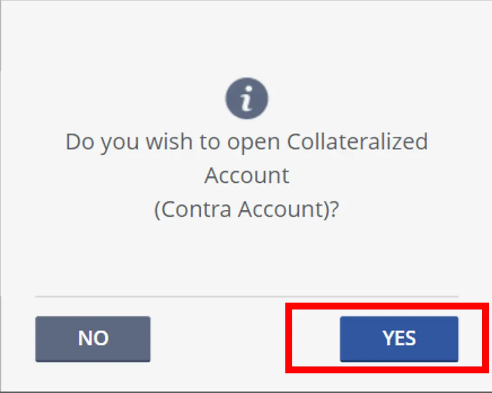 当系统弹出询问你是否要开设Contra Account时，点击「Yes」。
