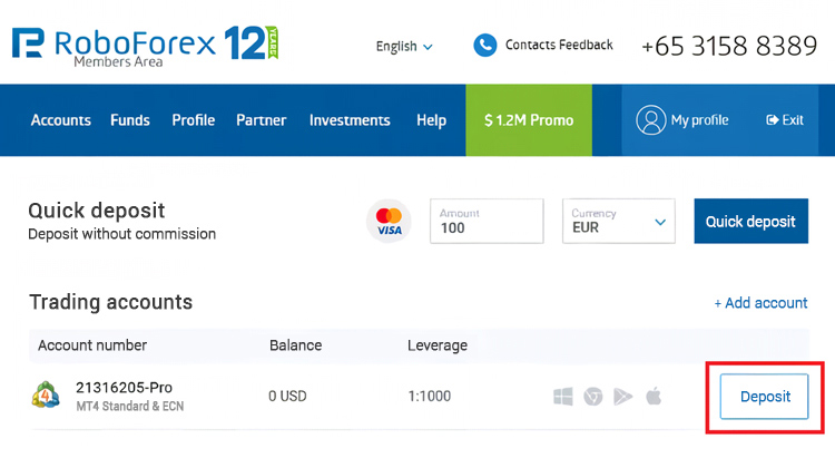 RoboForex Deposit 3