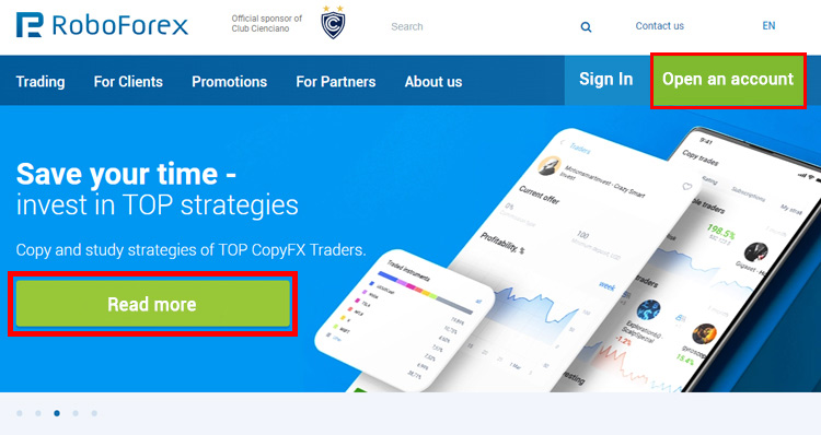 Open Account RoboForex 1