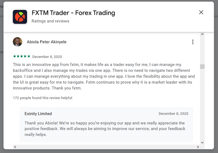 FXTM App 评论 1