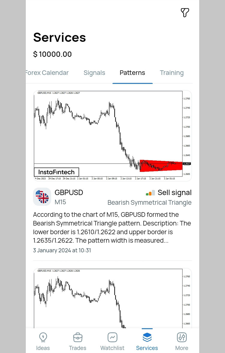 Instaforex App Services Patterns