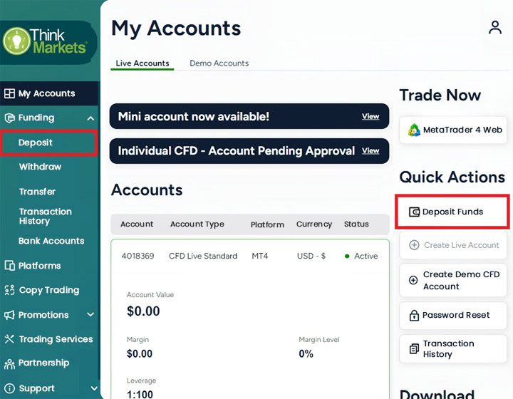 ThinkMarkets Deposit 1