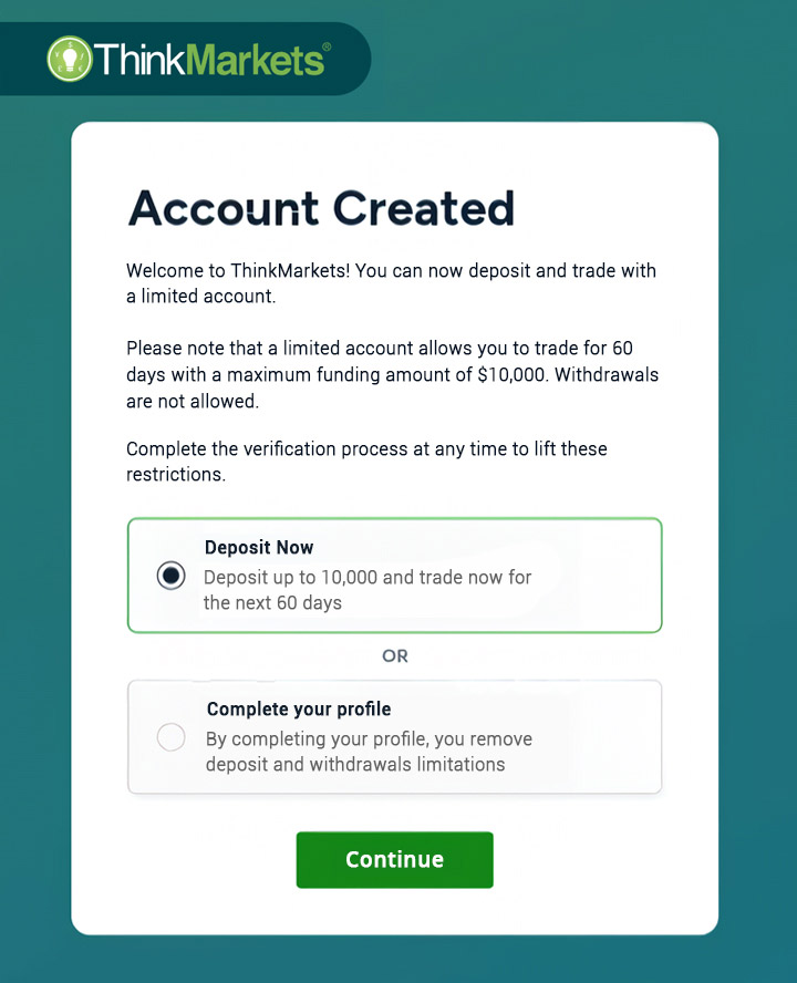 Open Account ThinkMarkets 9