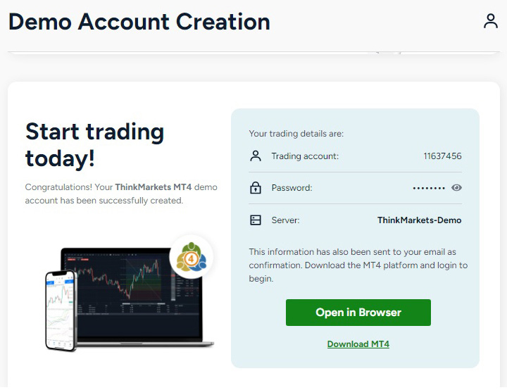 Open Demo Account ThinkMarkets 6