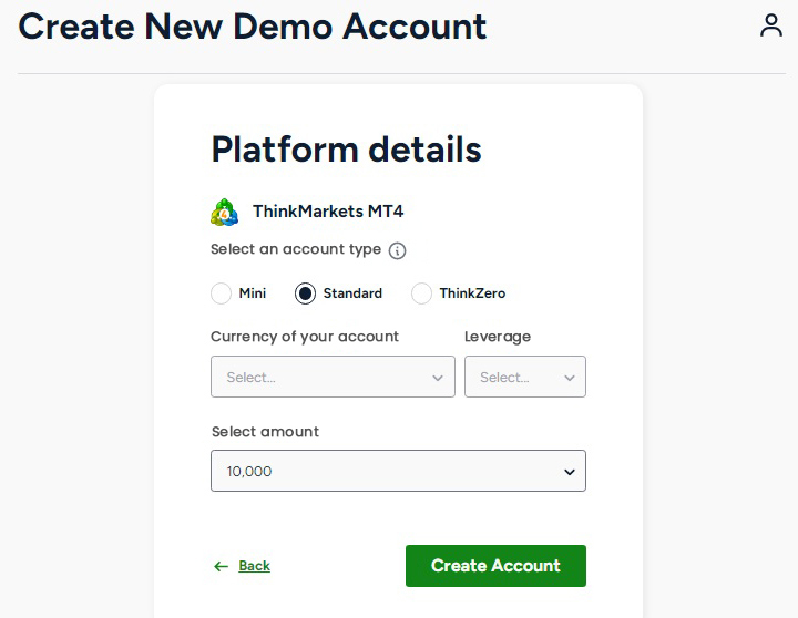 Open Demo Account ThinkMarkets 4