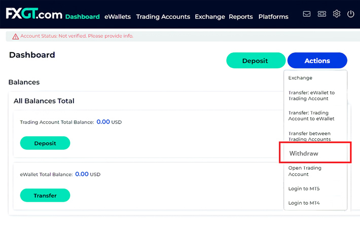 FXGT Withdraw 1