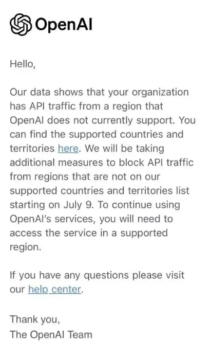 OpenAI宣布关闭“国服”  国产套壳公司即将裸泳   