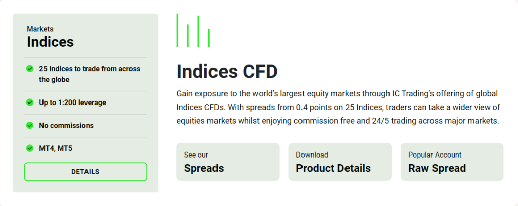 Indices: Provides 25 major stock indices