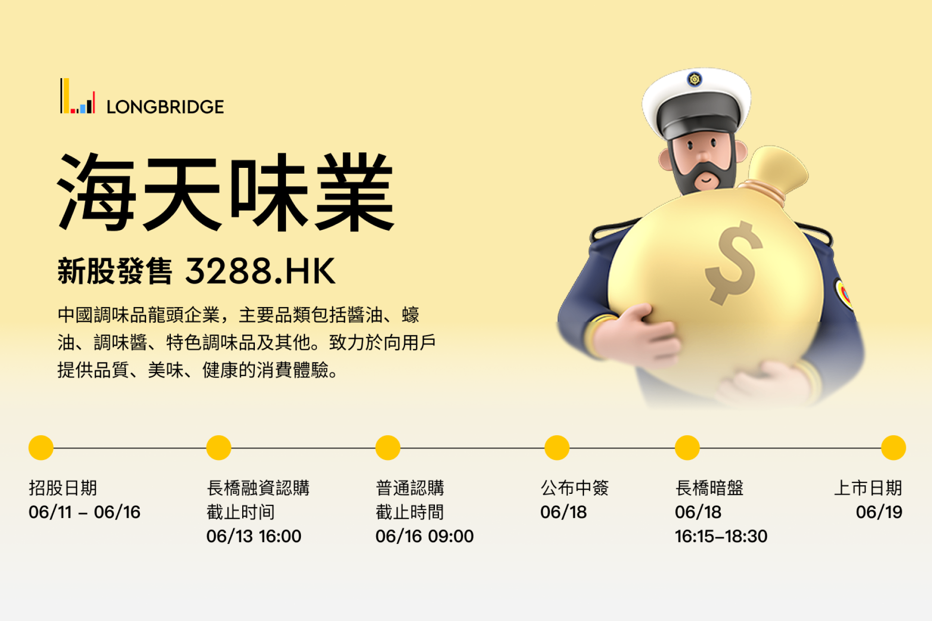 Haitian Flavoring Industry's HK Listing Countdown! Longbridge Securities: Full Guide to 0% Interest Leverage + Fee-Free IPO Subscription