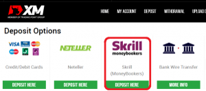 Choose Skrill as the deposit method.