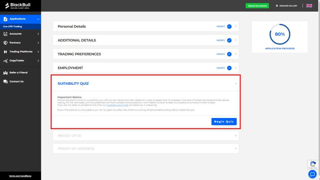 Step 6: Complete a suitability test, answering at least 4 out of 5 questions correctly.